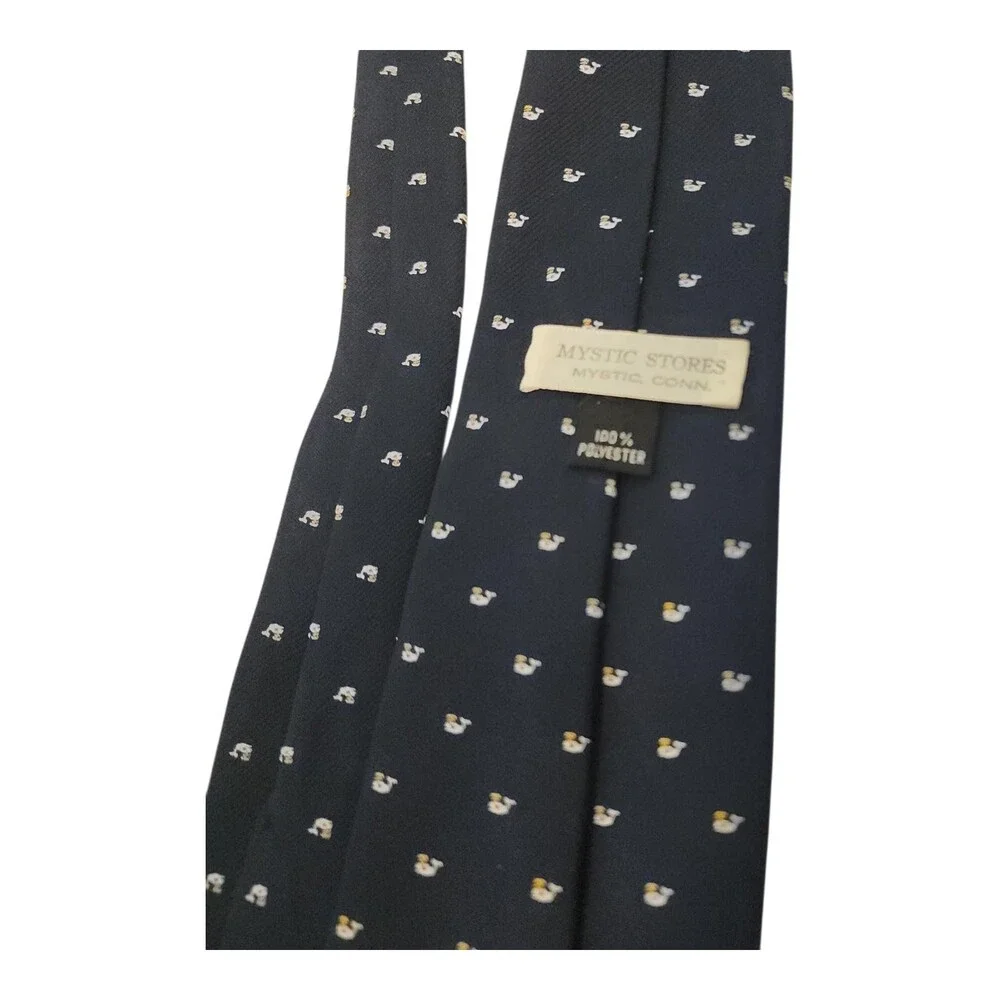 Mystic Stores Tie Mens Blue Duck Print Polyester Novelty Classic Necktie